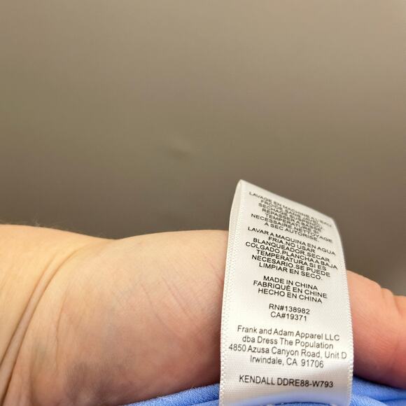 ANTHROPOLOGIE x DRESS THE POPULATION Kendall Cowl Neck Midi Dress Blue {3K33} - Picture 8 of 8